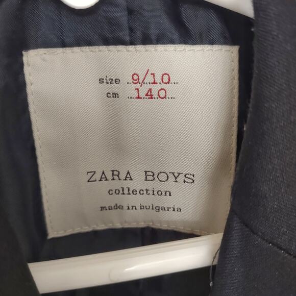 ZARA Boys Jacket Single Breasted Blazer Kids Childs School Uniform Coat Sz 9/10 - Picture 9 of 10